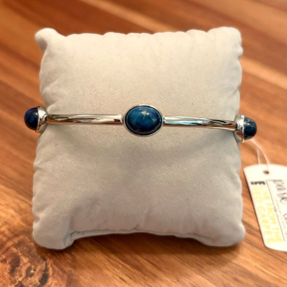Park Lane | Blue Agate Cabochon Bangle | 2 7/8” Inner Diameter - Picture 2 of 2
